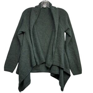 Bianco & Blue Women's Alpaca Wool Blend Cardigan Forest Green Open Front M